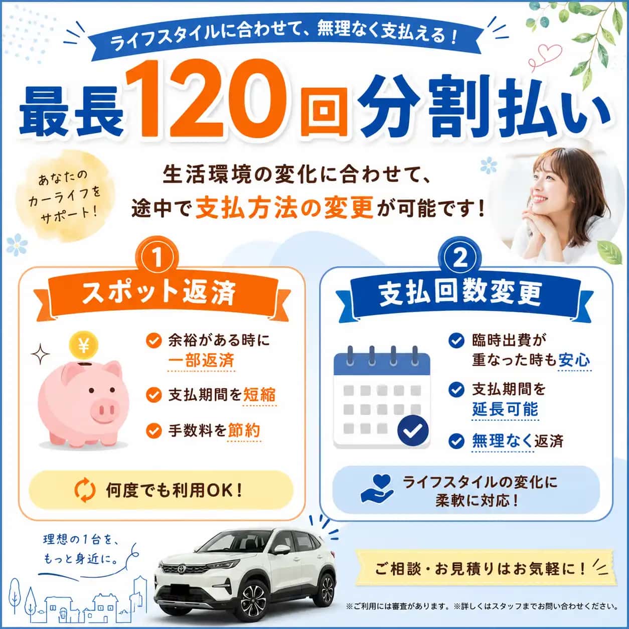 安心カジュアルプラン(最長120回払ローン)